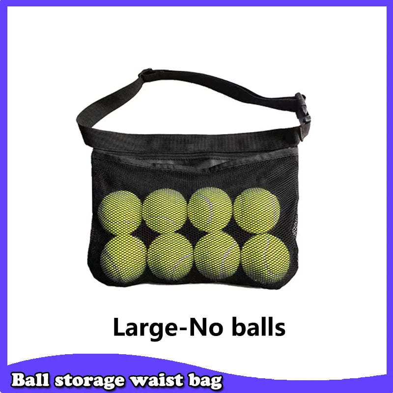 Tennis Ball Holder Adjustable Tennis Ball Waist Bag Sweatproof Mesh Cloth Ball Pouch Pickleball Training Holding Bag Accessory