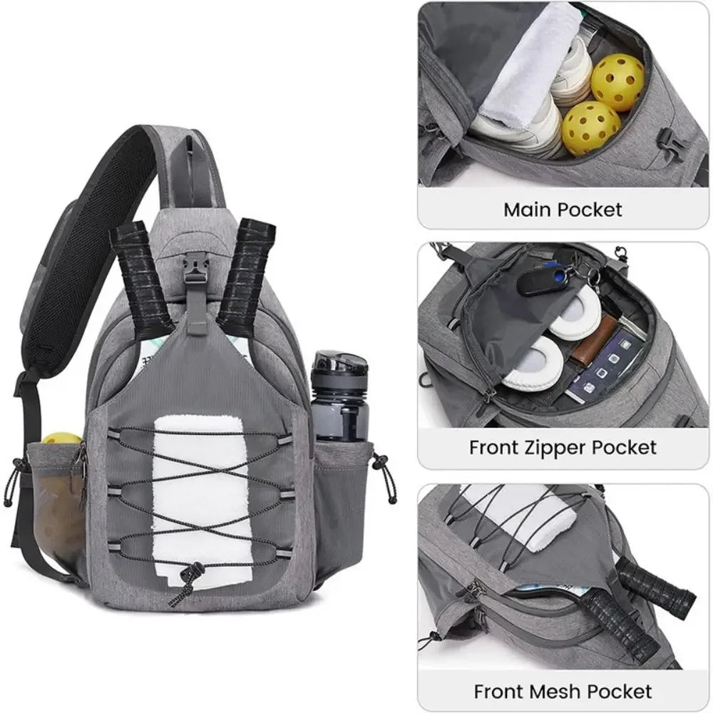 Large Capacity Pickleball Rackets Backpack Adjustable Holds 2 Rackets Pickleball Paddle Bag Lightweight Pickleball Bag
