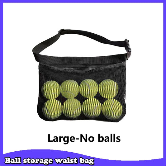 Tennis Ball Holder Adjustable Tennis Ball Waist Bag Sweatproof Mesh Cloth Ball Pouch Pickleball Training Holding Bag Accessory