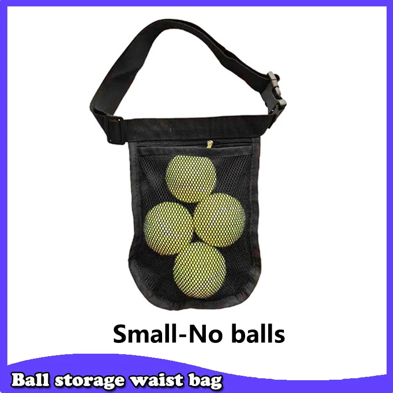 Tennis Ball Holder Adjustable Tennis Ball Waist Bag Sweatproof Mesh Cloth Ball Pouch Pickleball Training Holding Bag Accessory